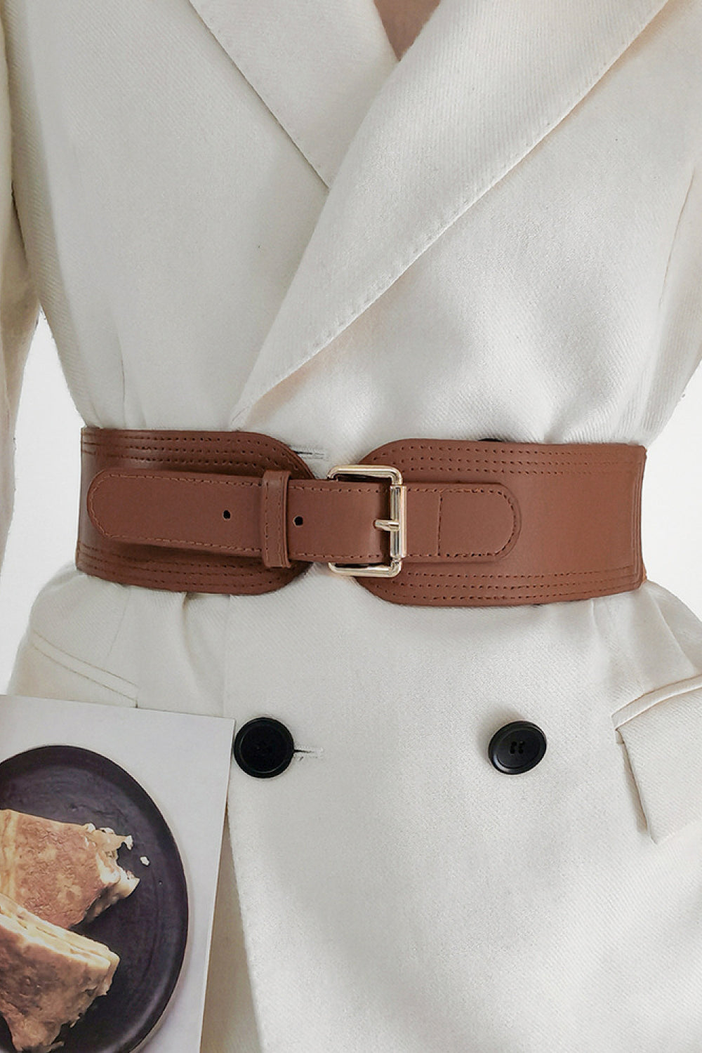 Elastic Wide PU Belt - The Boutie Shop