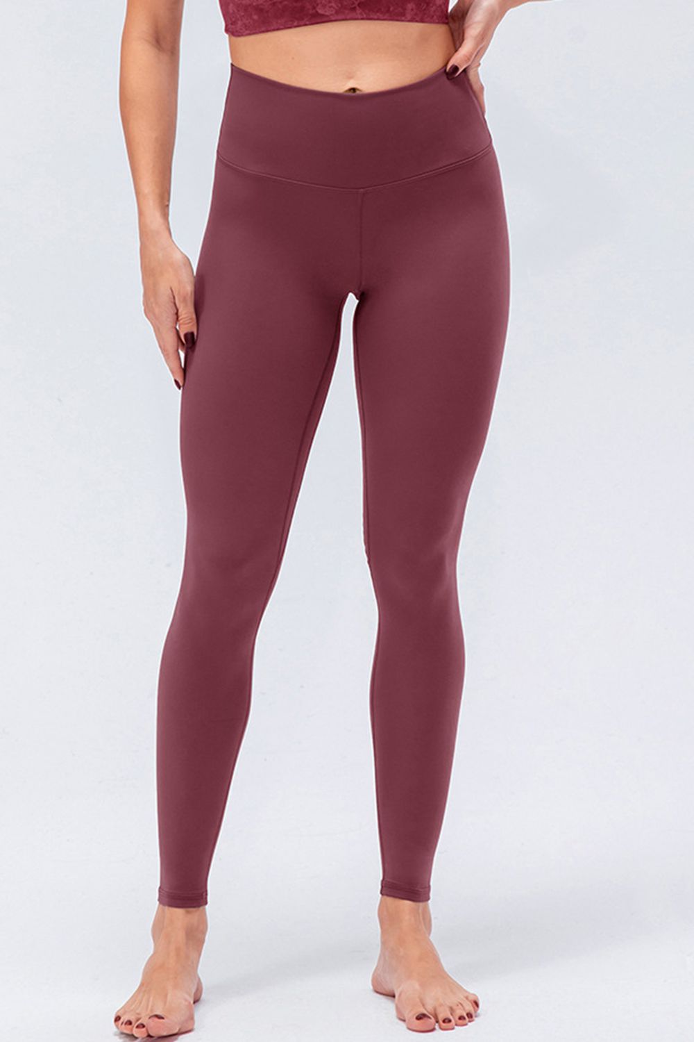 Wide Waistband Slim Fit Active Leggings - The Boutie Shop