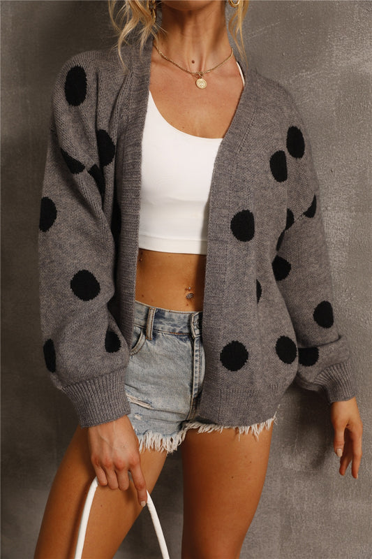 Angel Wings Polka Dot Open Front Cardigan - The Boutie Shop