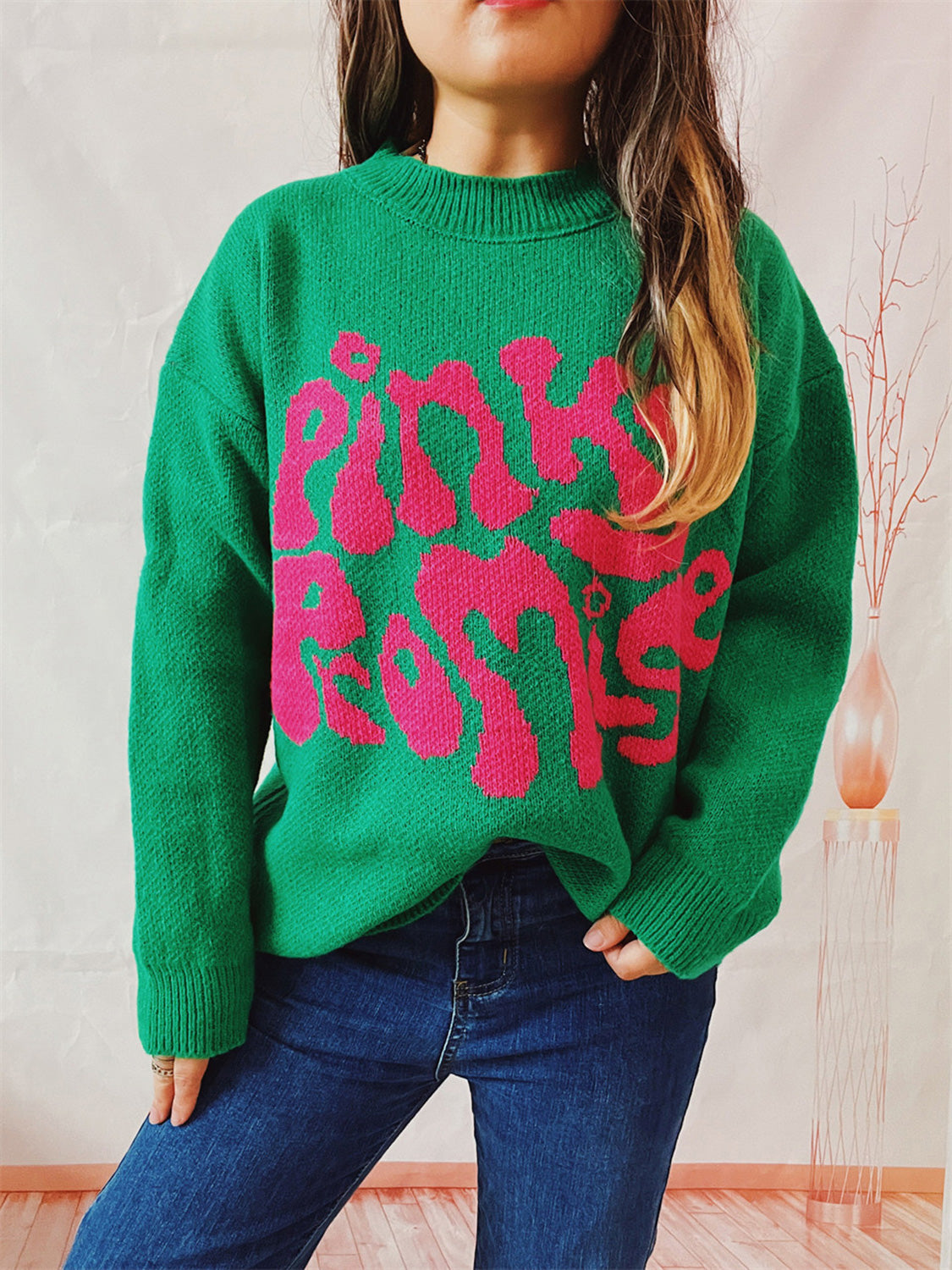 PINKY PROMISE Graphic Sweater - The Boutie Shop