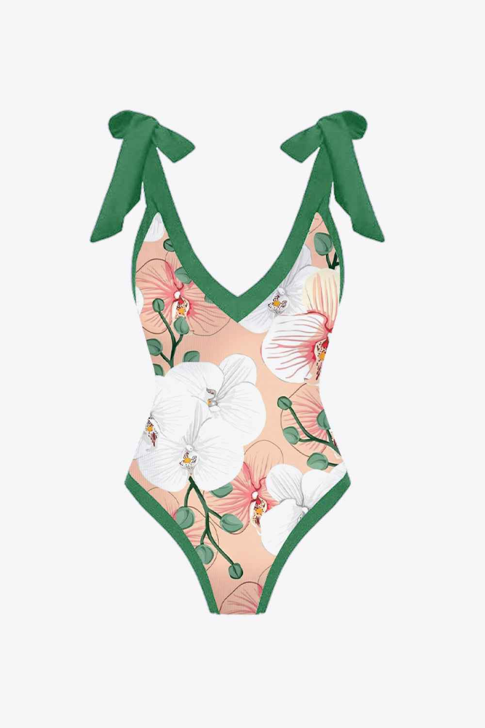 Floral V-Neck Two-Piece Swim Set - The Boutie Shop