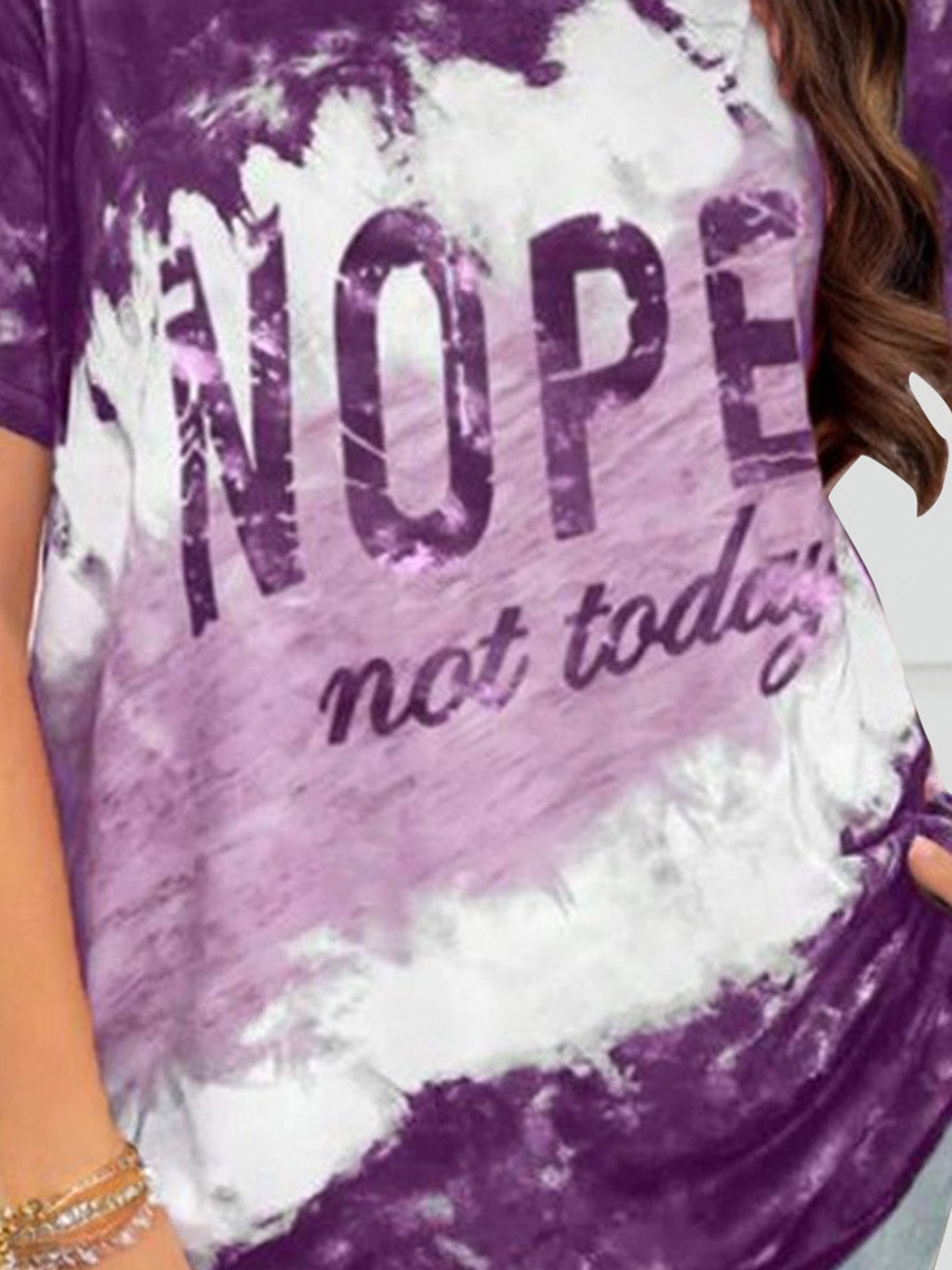 NOPE NOT TODAY Round Neck Short Sleeve T-Shirt - The Boutie Shop