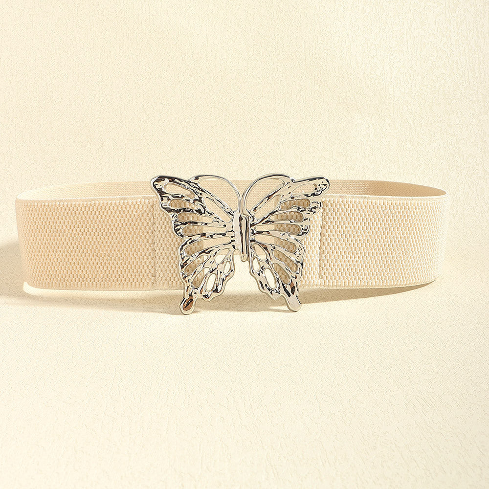 Butterfly Alloy Buckle Elastic Belt - The Boutie Shop