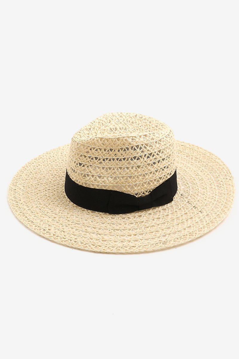 Fame Wide Brim Straw Weave Sun Hat - The Boutie Shop