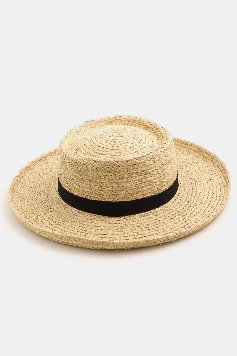 Fame Wide Brim Straw Weave Hat - The Boutie Shop