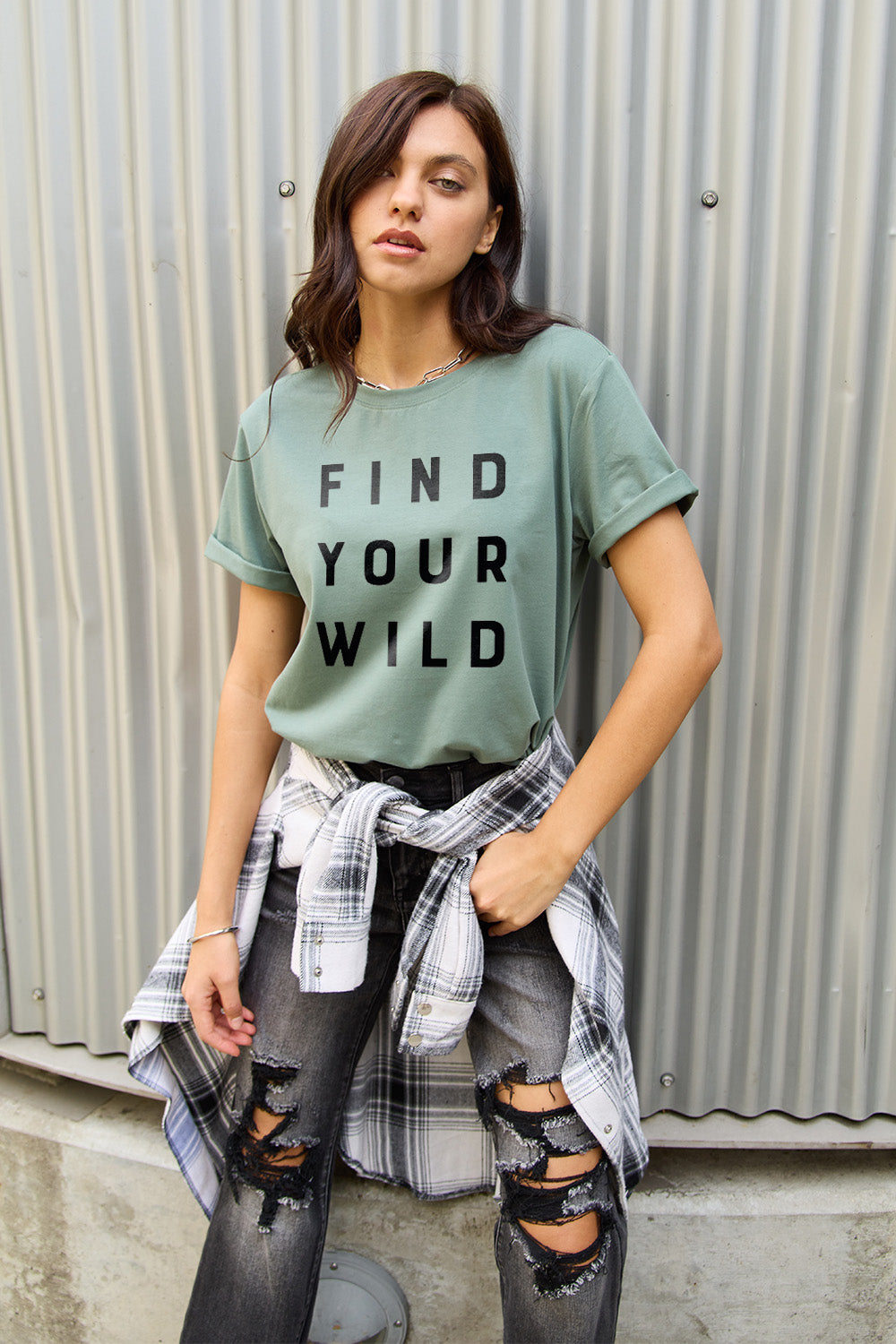 Simply Love Full Size FIND YOUR WILD Short Sleeve T-Shirt - The Boutie Shop