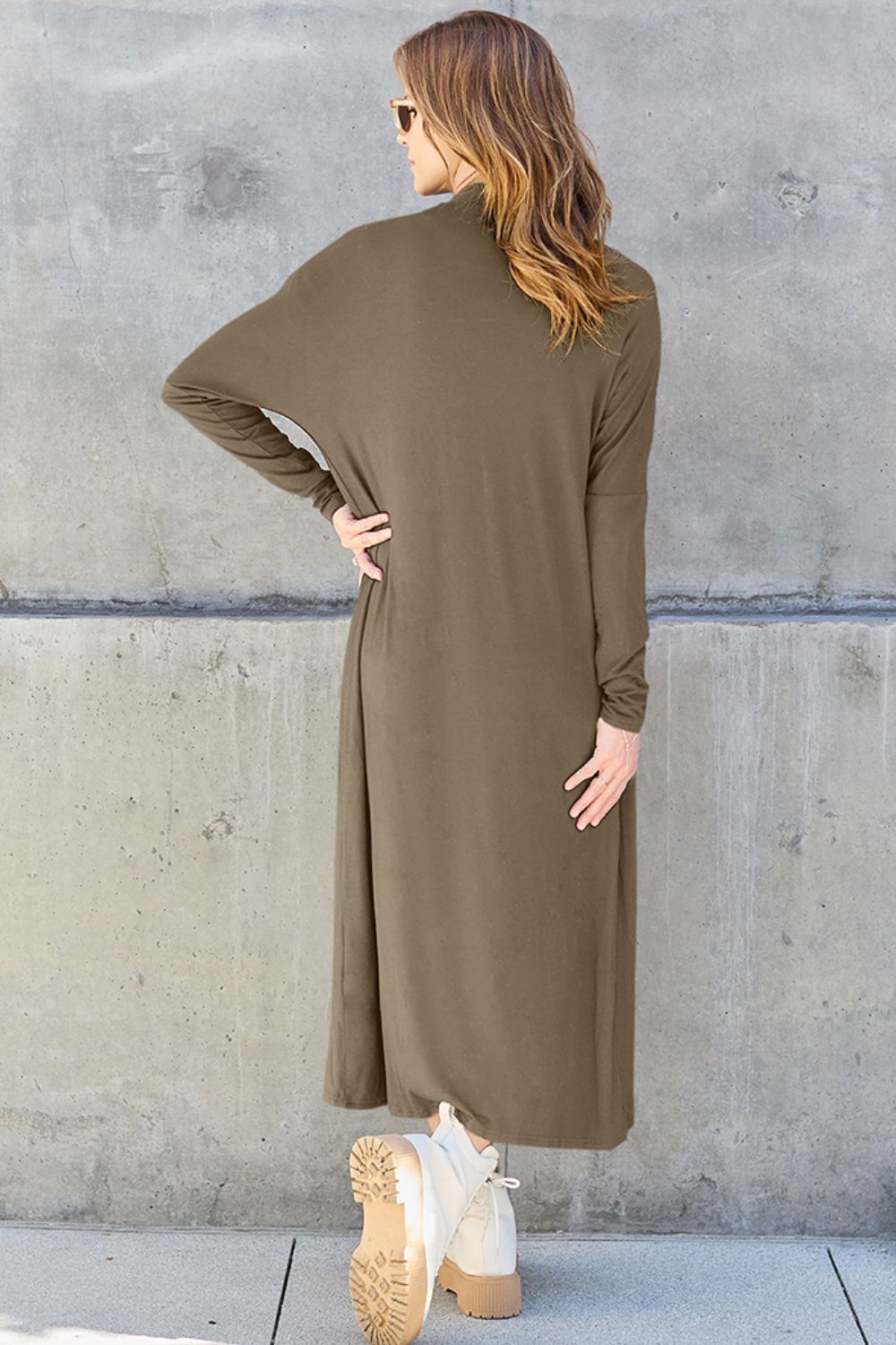 Basic Bae Full Size Open Front Long Sleeve Cover Up - The Boutie Shop