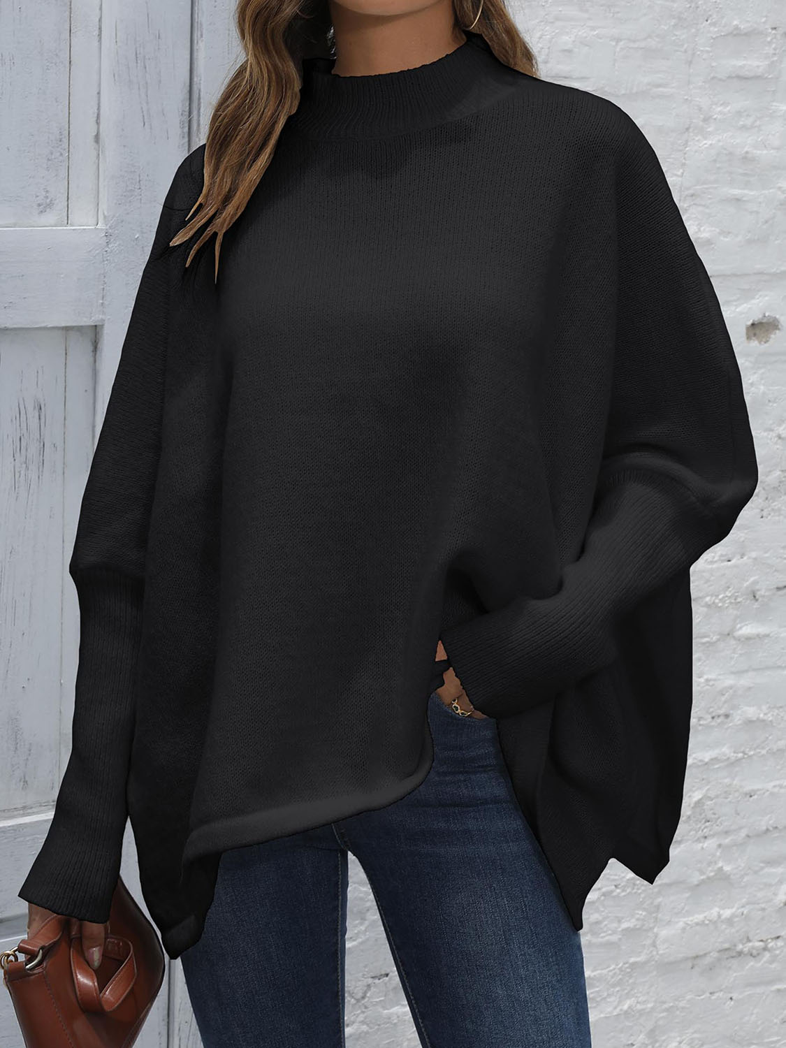 Loose Hem Plain Sweater - The Boutie Shop