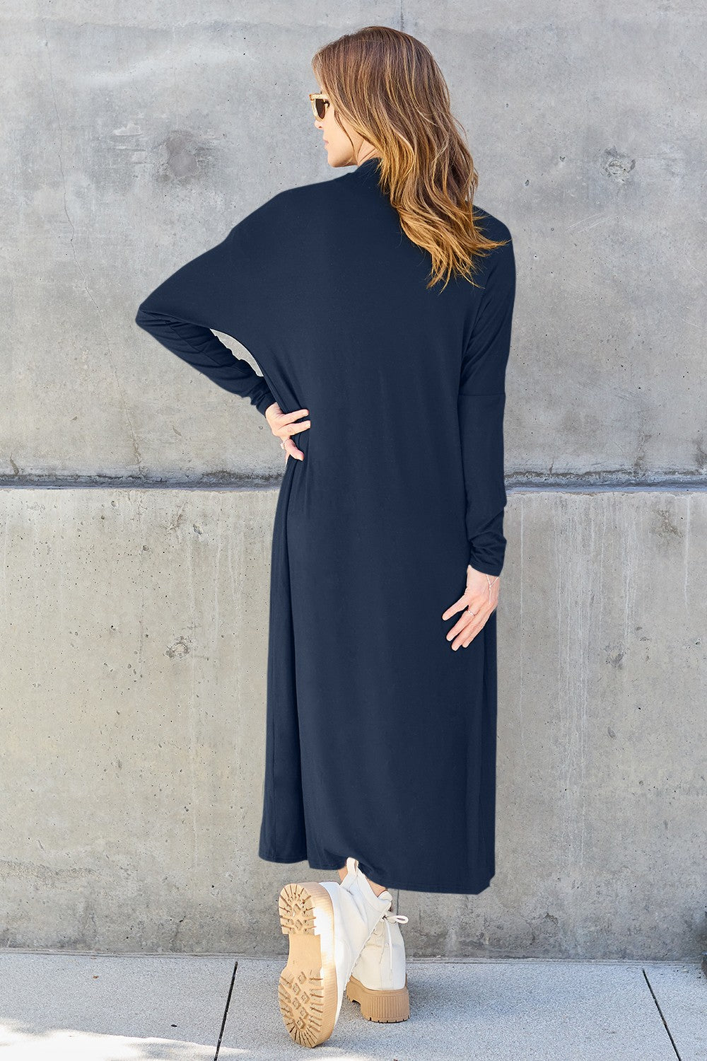 Basic Bae Full Size Open Front Long Sleeve Cover Up - The Boutie Shop