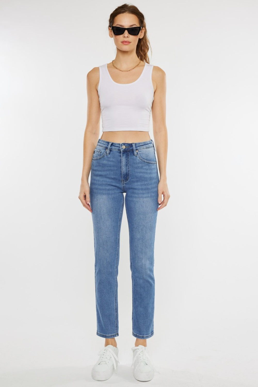 Kancan Full Size Cat's Whiskers High Waist Jeans - The Boutie Shop