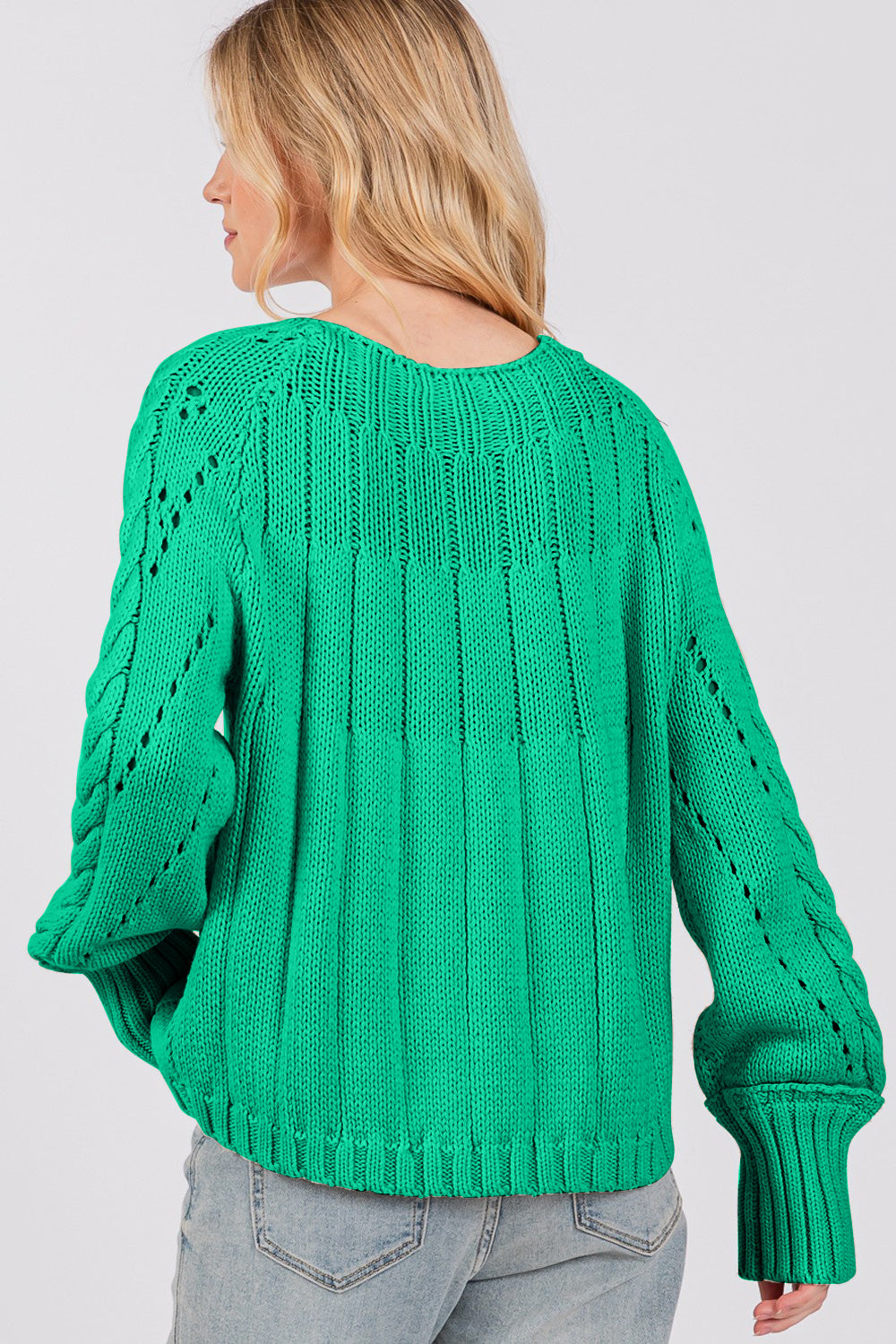 SAGE + FIG Cable-Knit Long Sleeve Sweater - The Boutie Shop