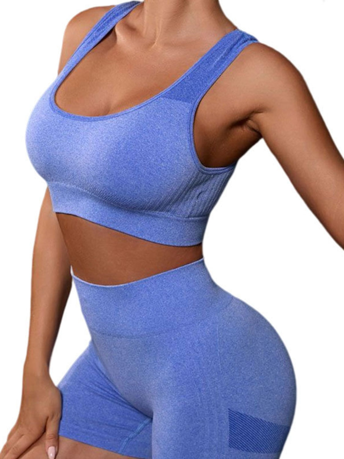 Cutout Scoop Neck Tank and Shorts Active Set - The Boutie Shop