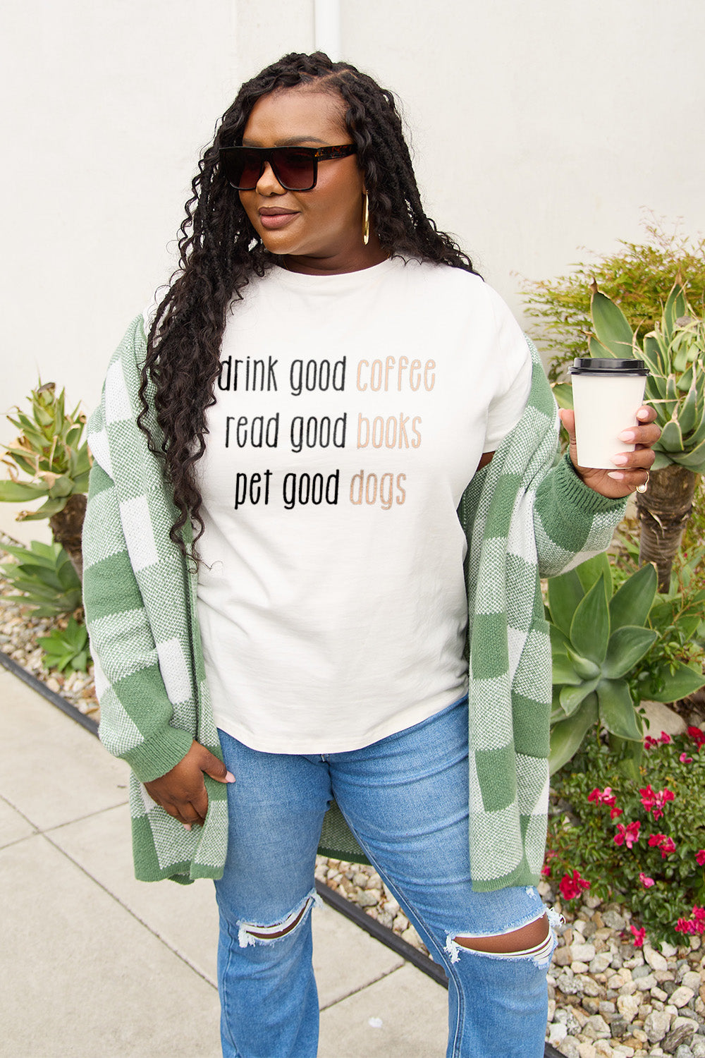 Simply Love Full Size Letter Graphic Round Neck T-Shirt - The Boutie Shop