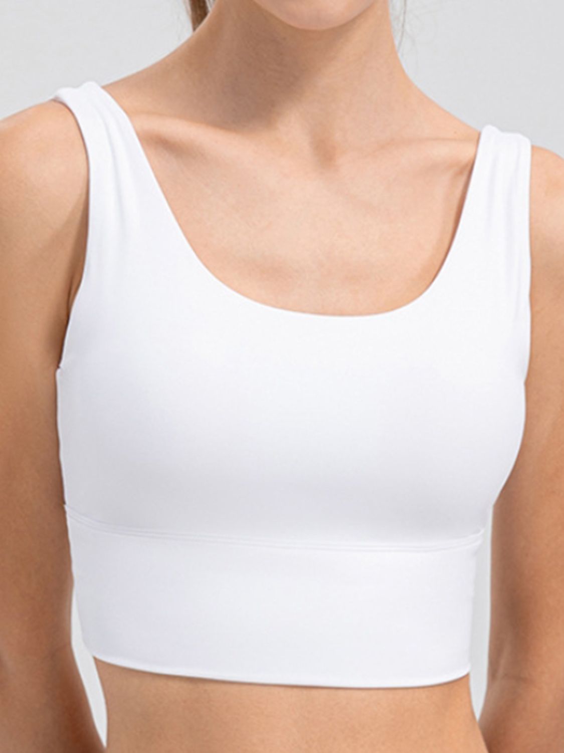 Scoop Neck Wide Strap Active Tank - The Boutie Shop