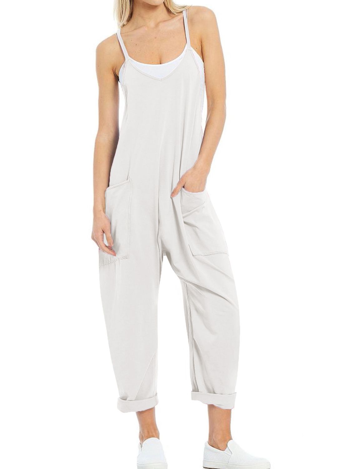 Lovelet Spaghetti Strap Jumpsuit with Pockets - The Boutie Shop