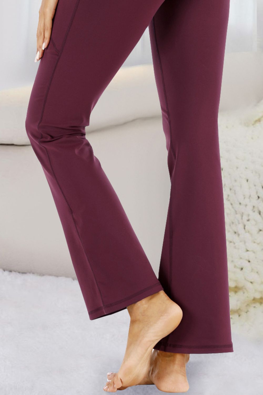 Pocketed High Waist Active Pants - The Boutie Shop