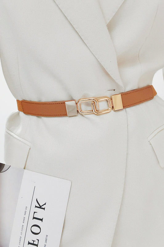 Geometric Double Buckle Elastic Belt - The Boutie Shop