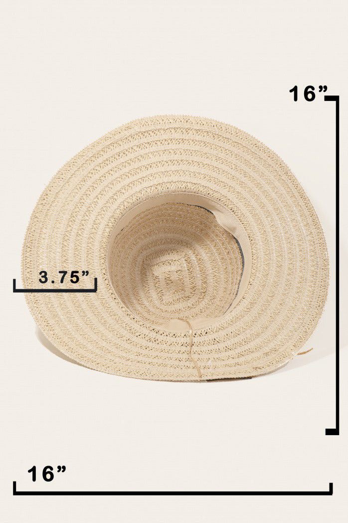 Fame Contrast Straw Braided Sun Hat - The Boutie Shop