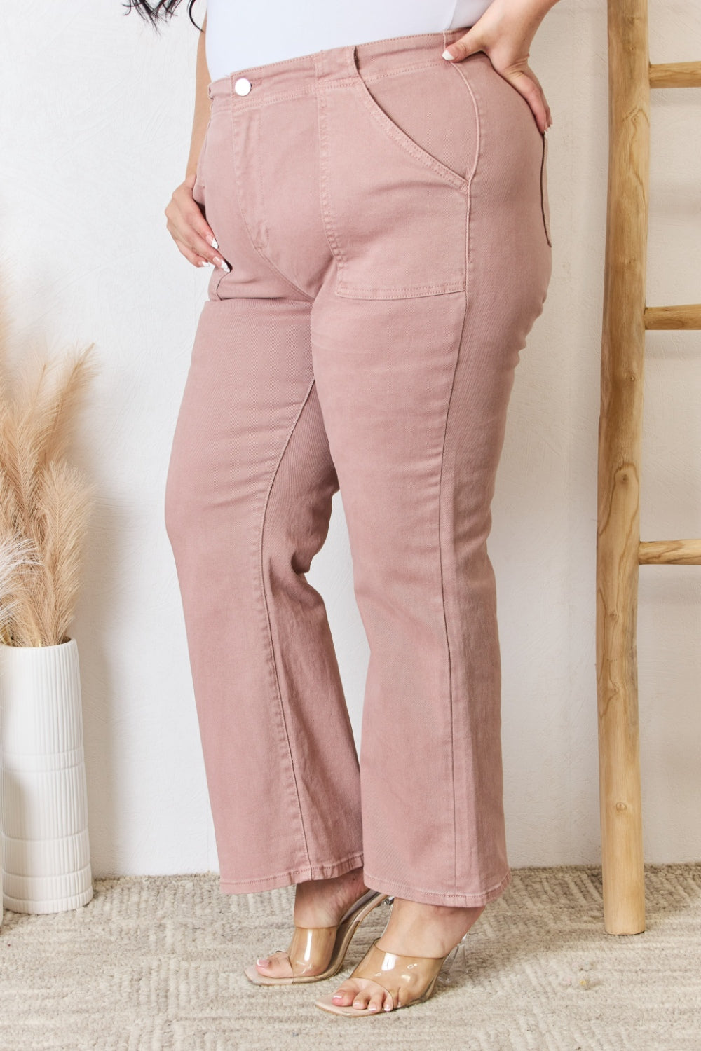 RISEN Full Size High Rise Ankle Flare Jeans - The Boutie Shop