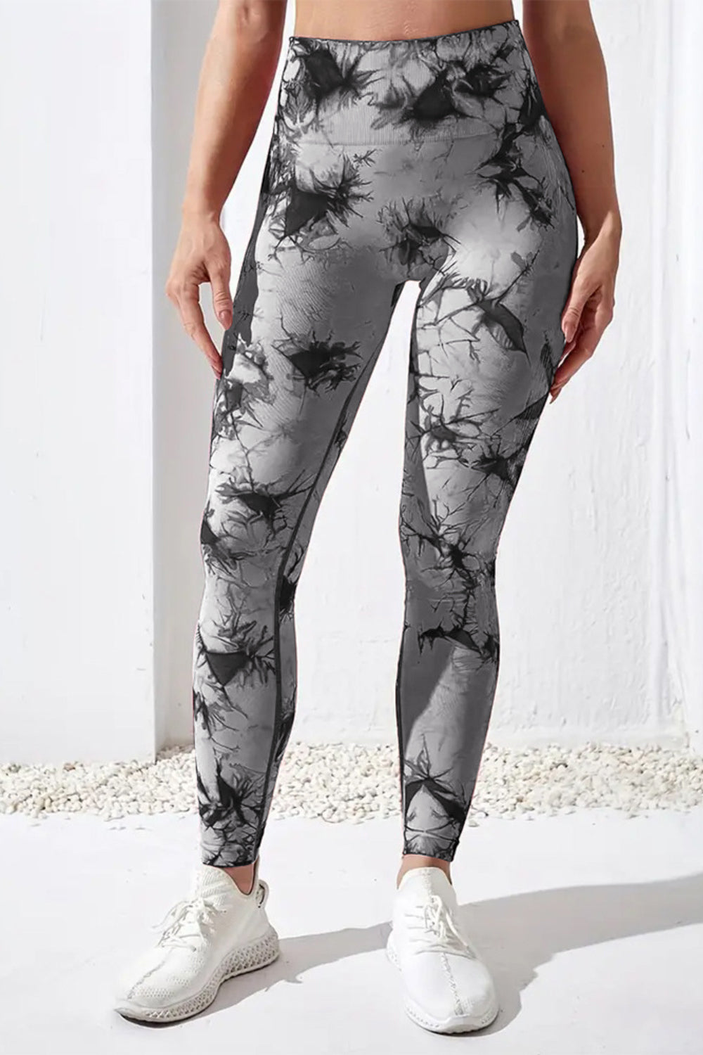 Printed High Waist Active Pants - The Boutie Shop