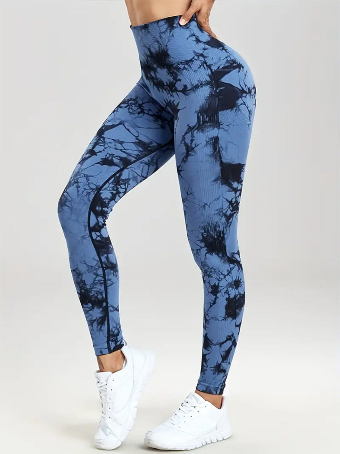 Printed High Waist Active Pants - The Boutie Shop