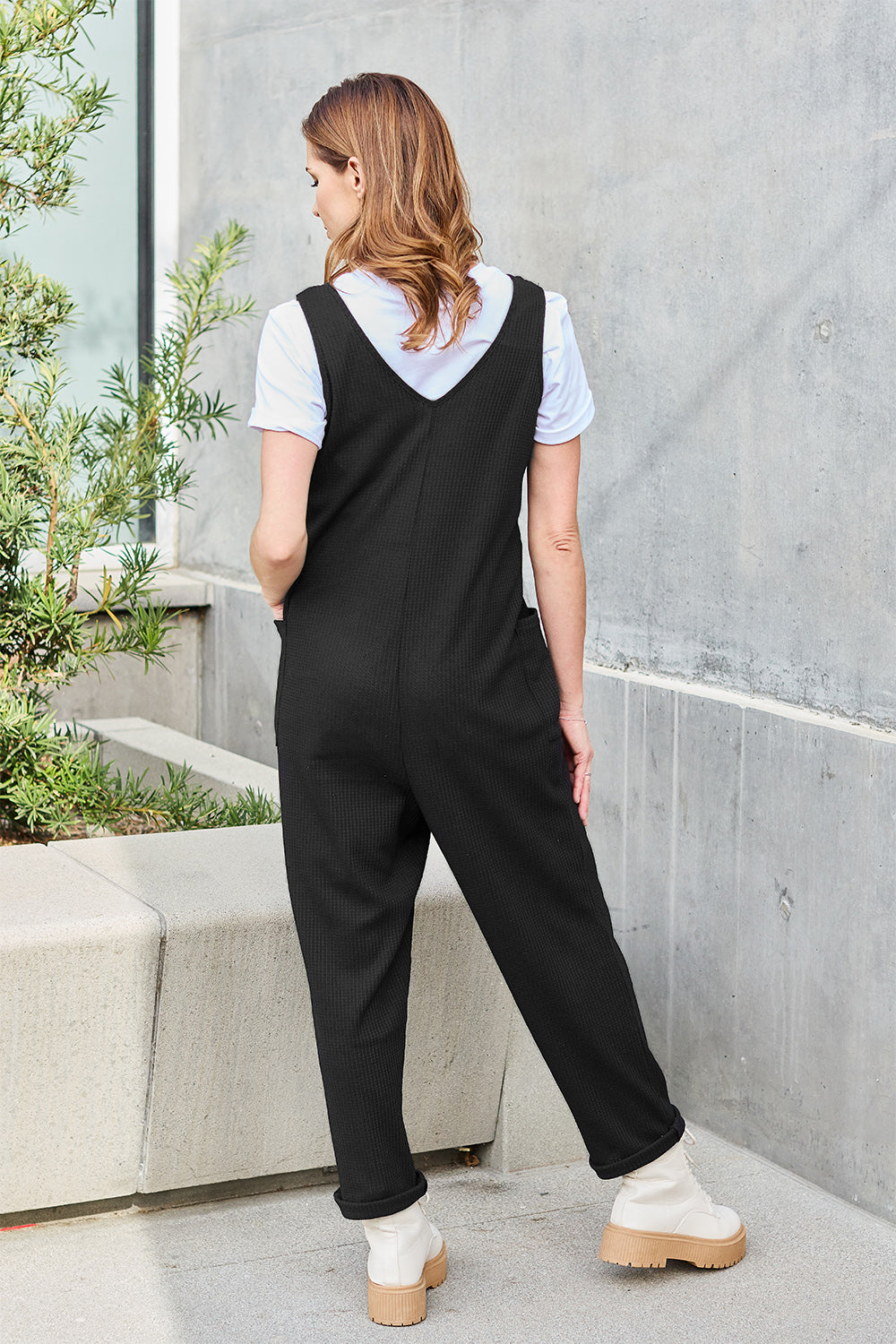 Double Take Full Size Sleeveless Straight Jumpsuit - The Boutie Shop