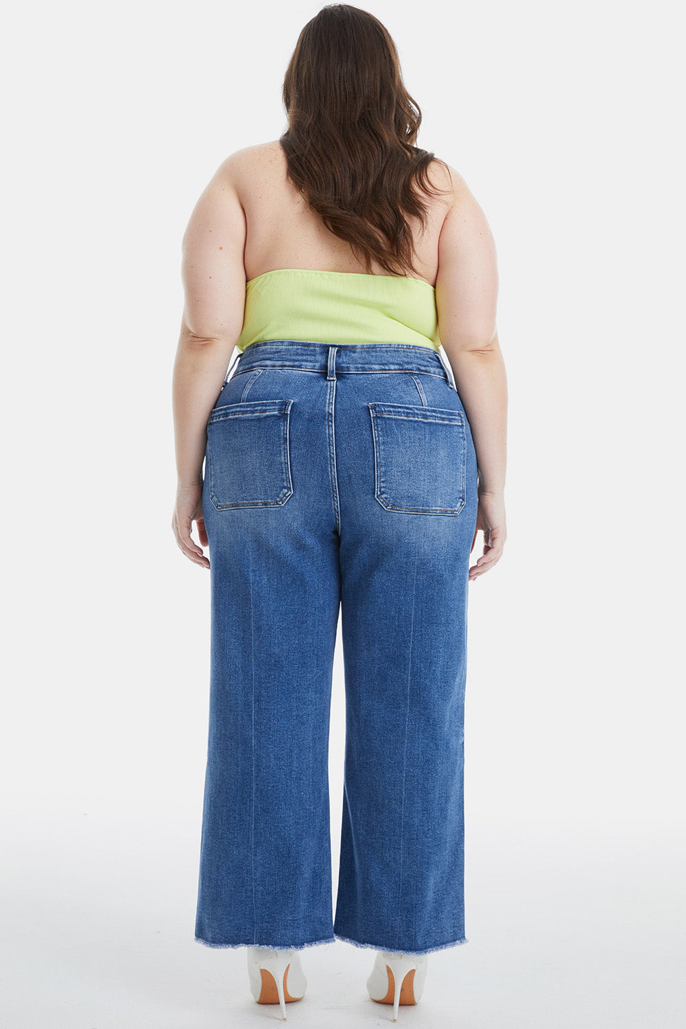 BAYEAS Full Size Raw Hem High Waist Wide Leg Jeans - The Boutie Shop