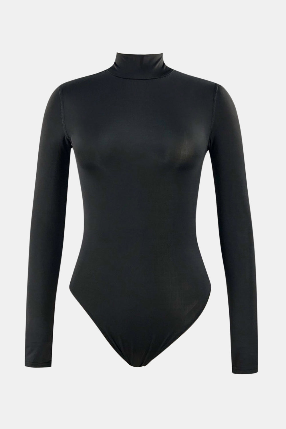 Mock Neck Long Sleeve One-Piece Swimwear - The Boutie Shop