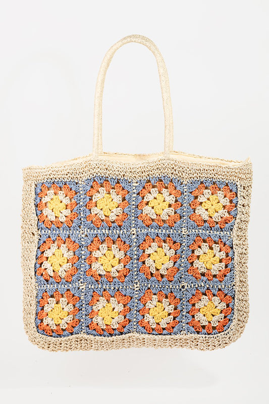 Fame Flower Braided Tote Bag - The Boutie Shop