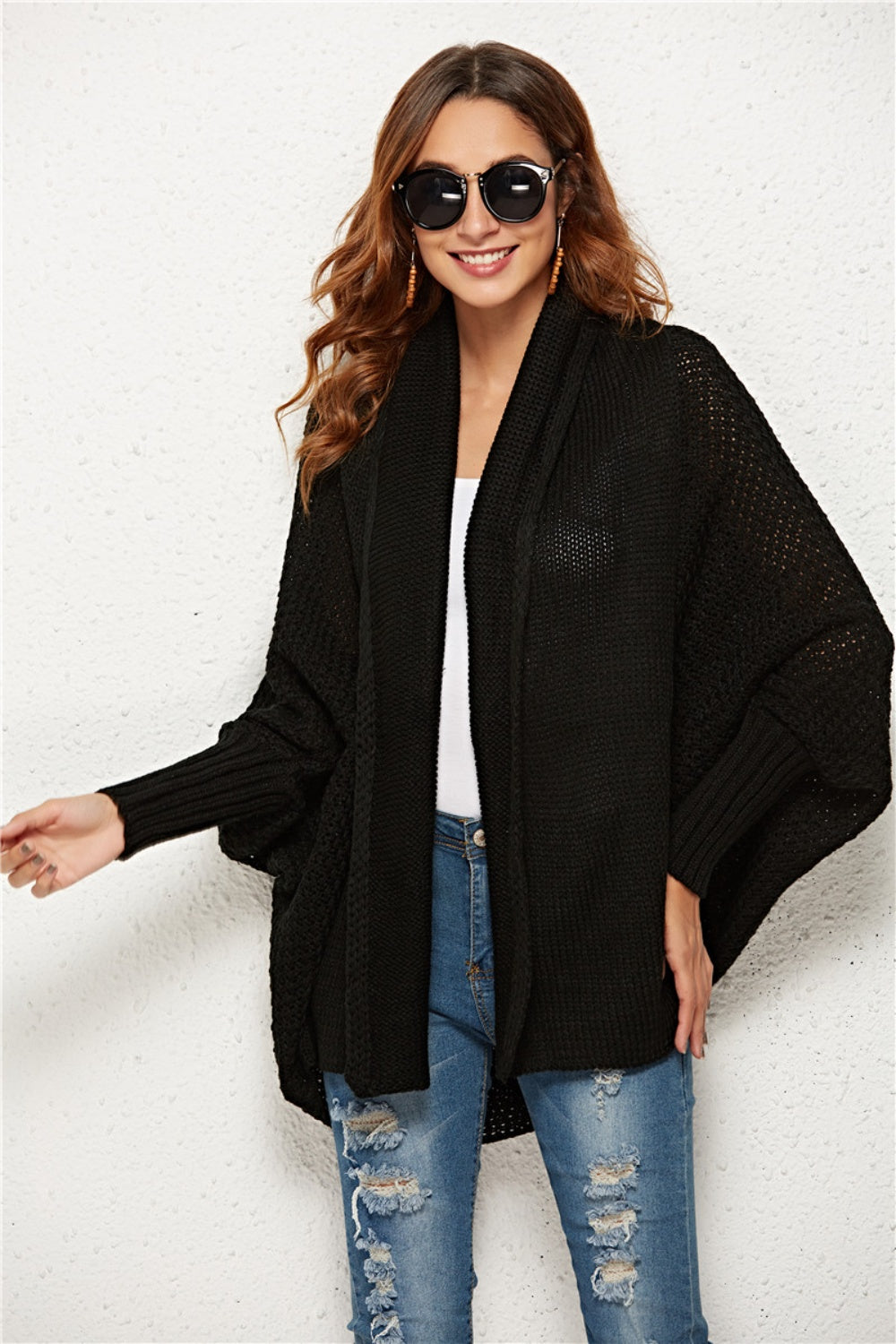 Angel Wings Open Front Batwing Sleeve Cardigan - The Boutie Shop