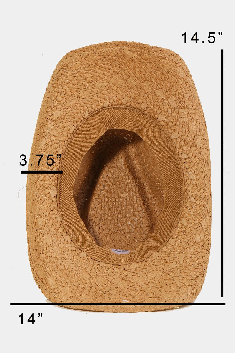 Fame Openwork Shell Weave Straw Hat - The Boutie Shop