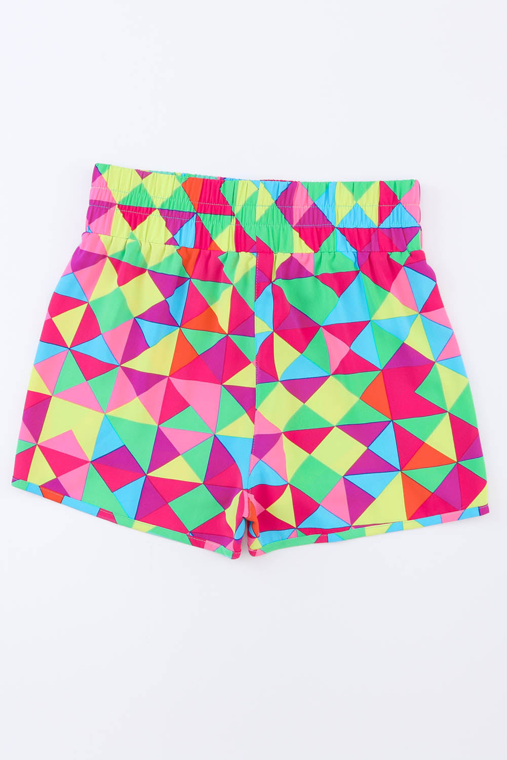 Color Block Elastic Waist Shorts - The Boutie Shop