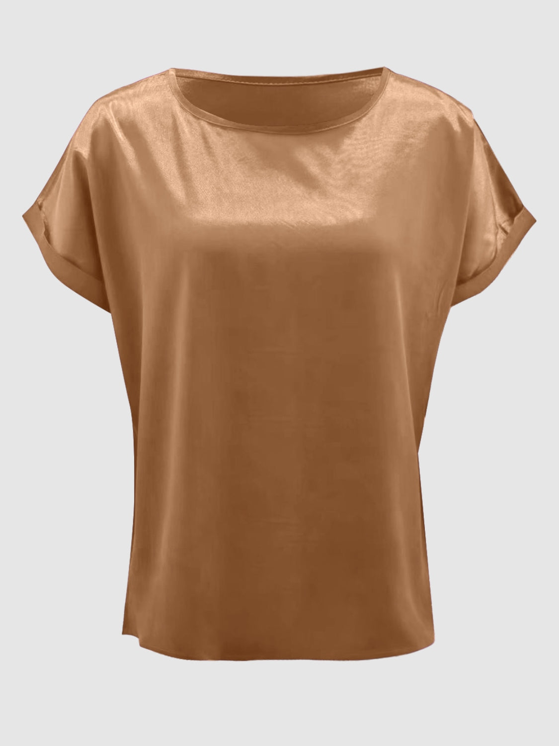 Round Neck Short Sleeve T-Shirt - The Boutie Shop