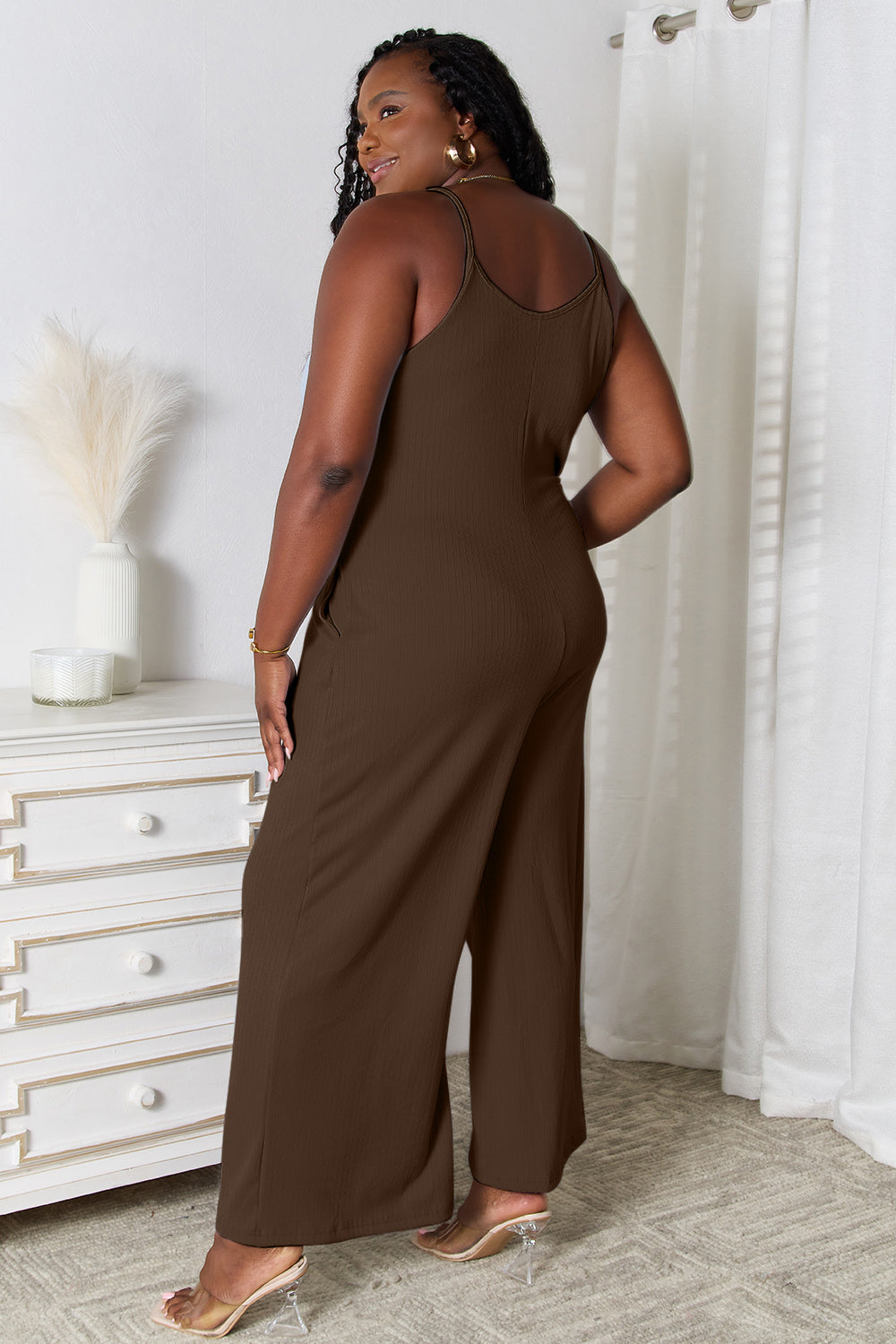 Basic Bae Full Size Spaghetti Strap V-Neck Jumpsuit - The Boutie Shop