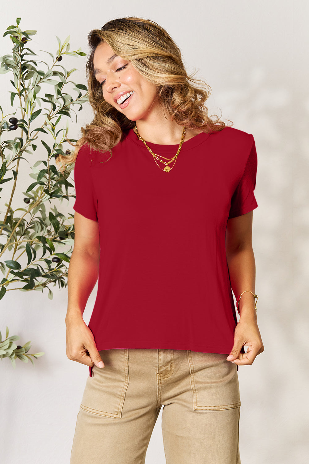 Basic Bae Full Size Round Neck Short Sleeve T-Shirt - The Boutie Shop