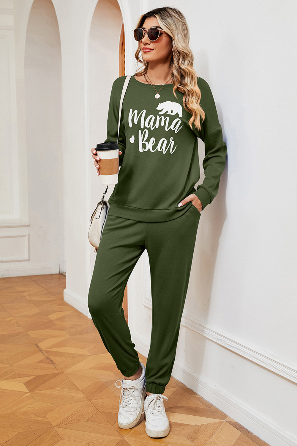 MAMA BEAR Graphic Sweatshirt and Sweatpants Set - The Boutie Shop