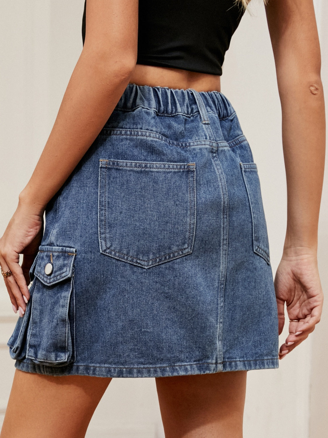 High Waist Denim Skirt - The Boutie Shop