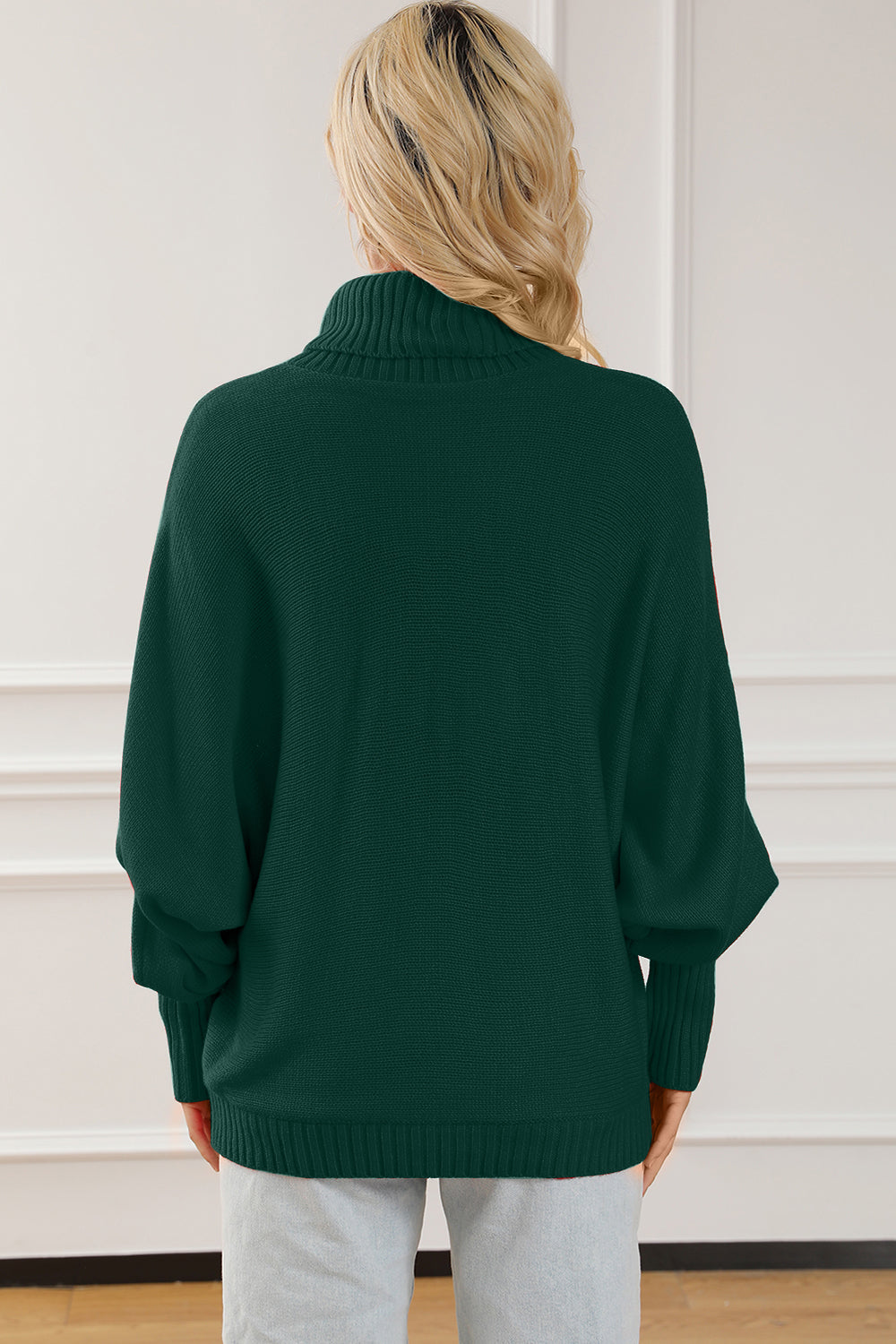 Merry Letter Embroidered High Neck Sweater - The Boutie Shop