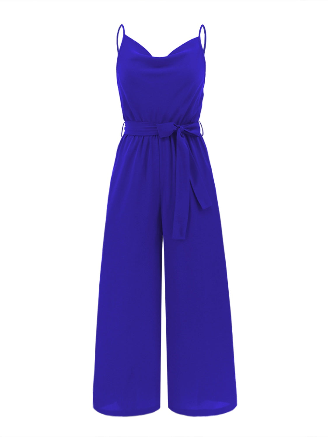 Tied Spaghetti Strap Wide Leg Jumpsuit - The Boutie Shop