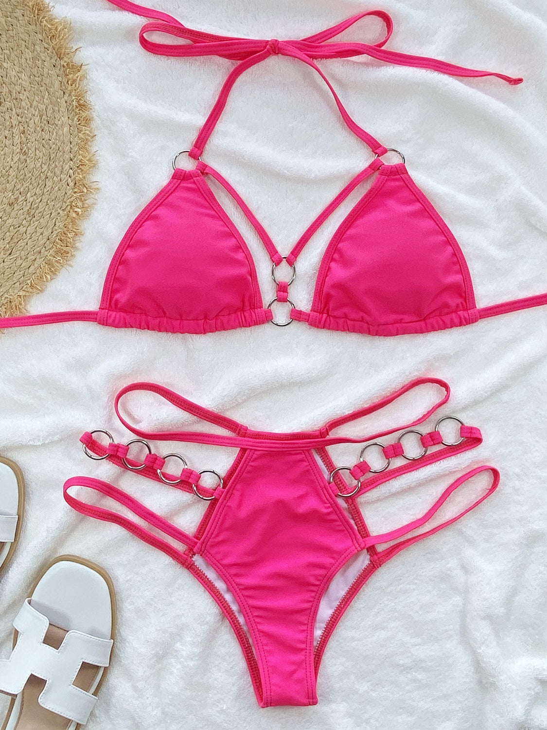 Cutout Halter Neck Two-Piece Bikini Set - The Boutie Shop