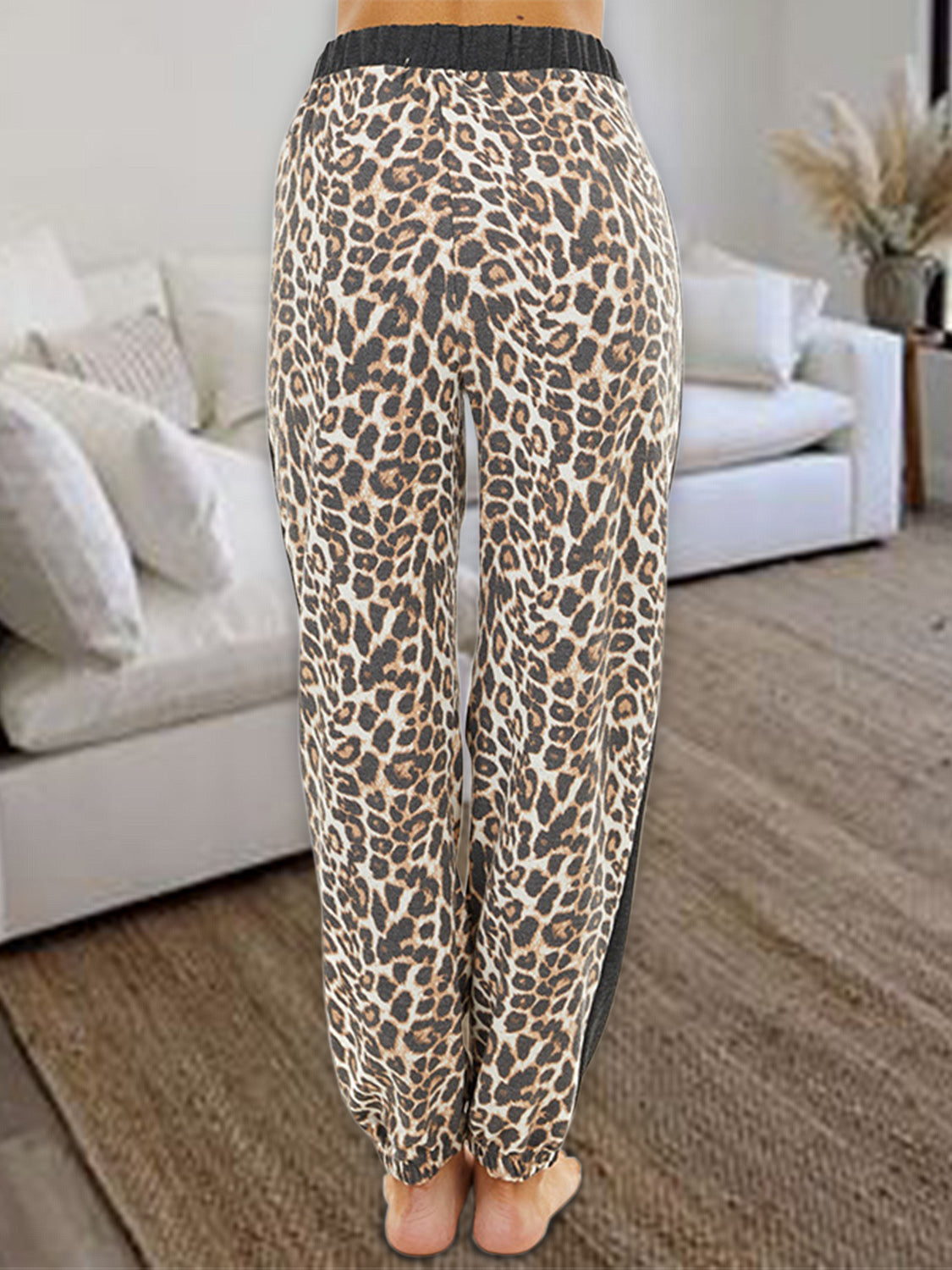 Leopard Elastic Waist Pants - The Boutie Shop