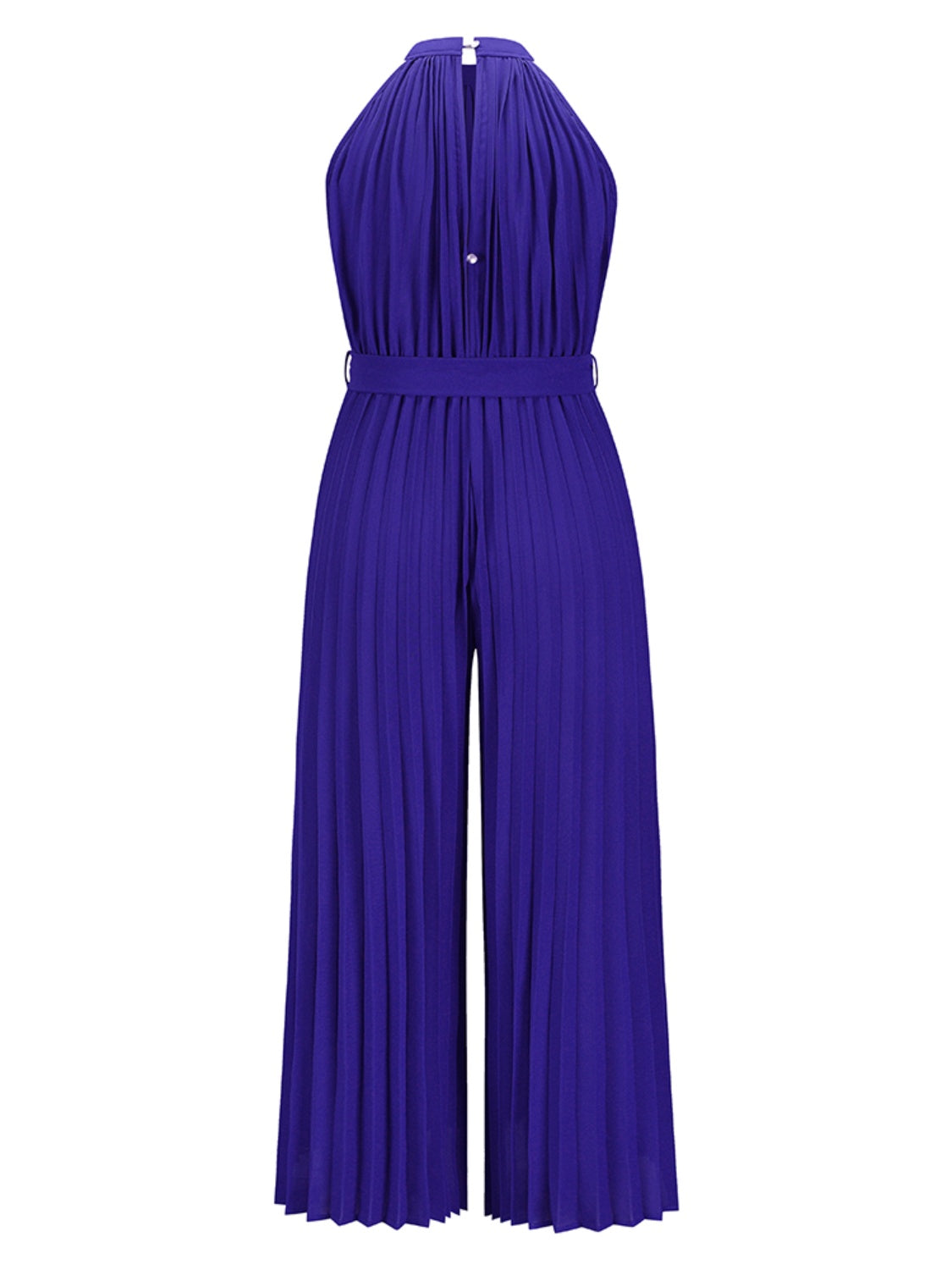 Cutout Tied Pleated Sleeveless Jumpsuit - The Boutie Shop