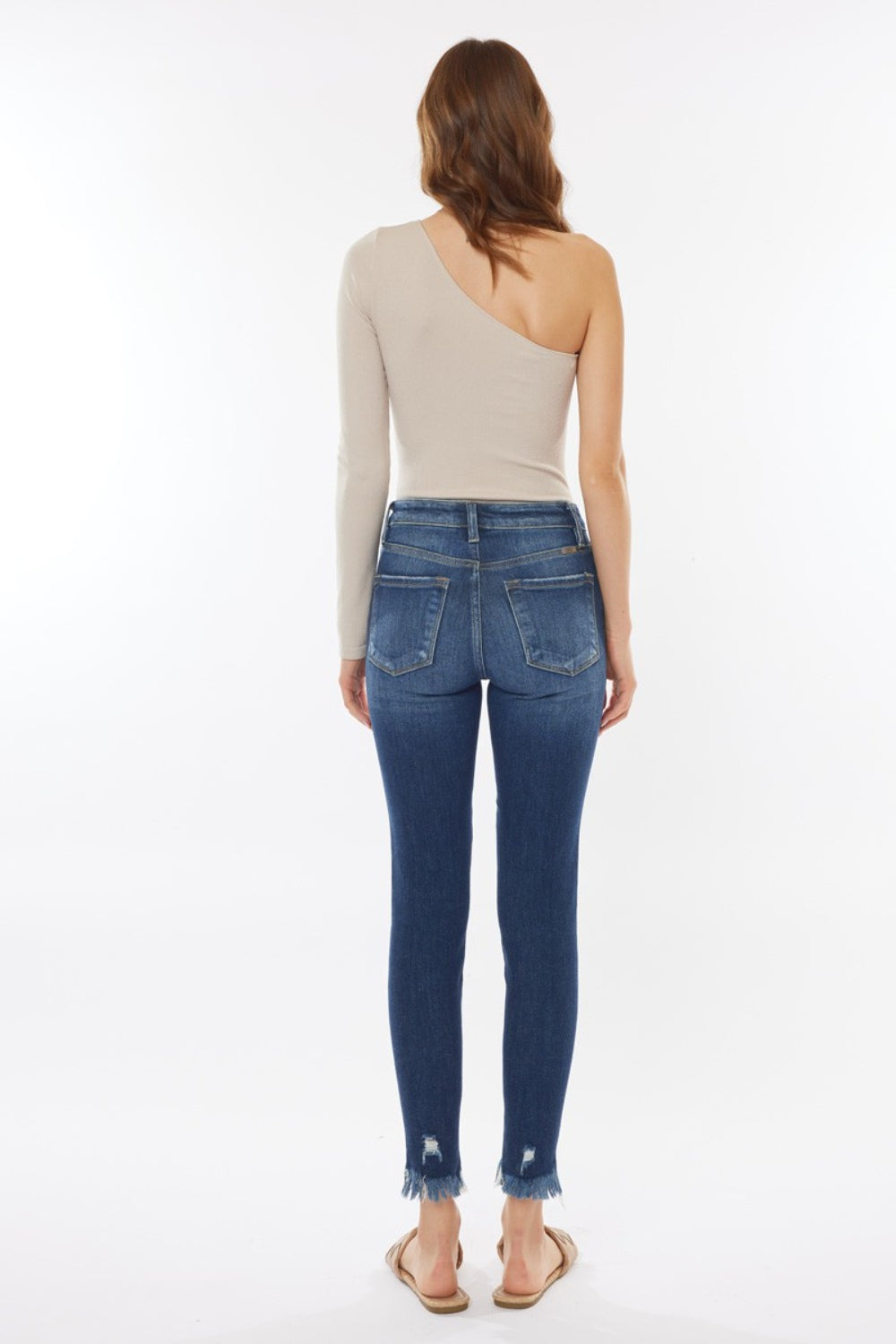 Kancan Raw Hem High Waist Cropped Jeans - The Boutie Shop