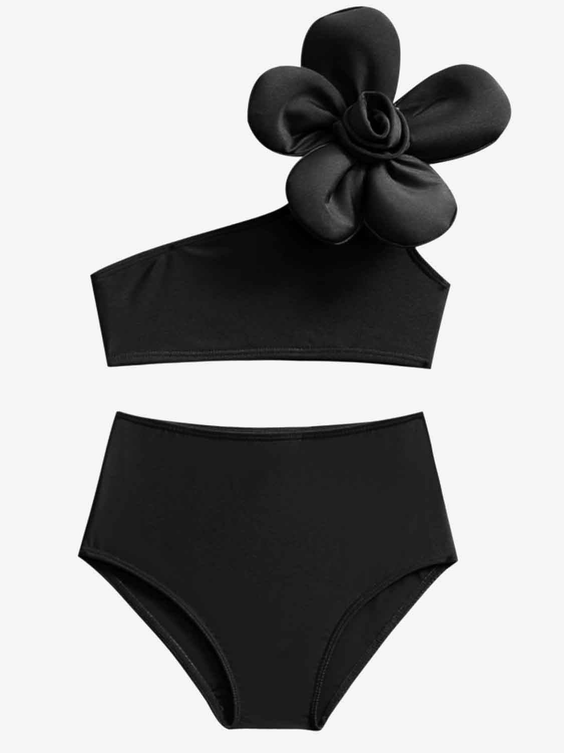 Single Shoulder Top and Brief Swim Set - The Boutie Shop