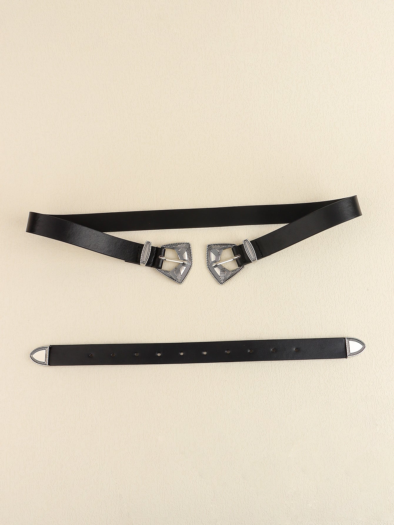 Double Buckle PU Leather Belt - The Boutie Shop