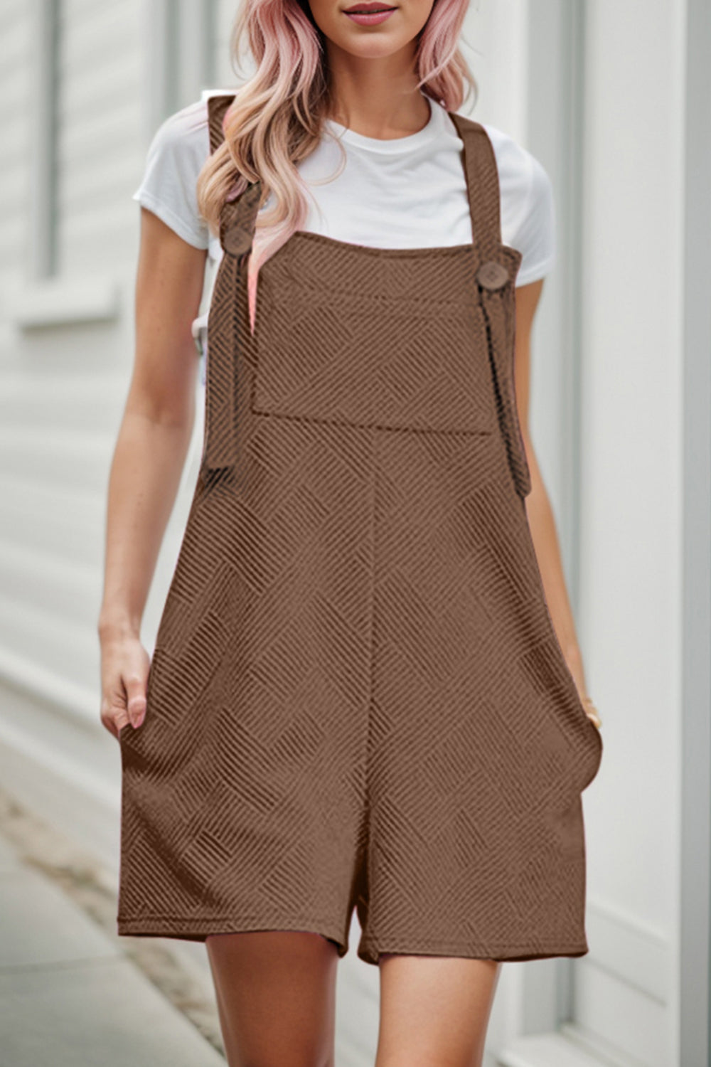 Textured Overall with Pockets - The Boutie Shop