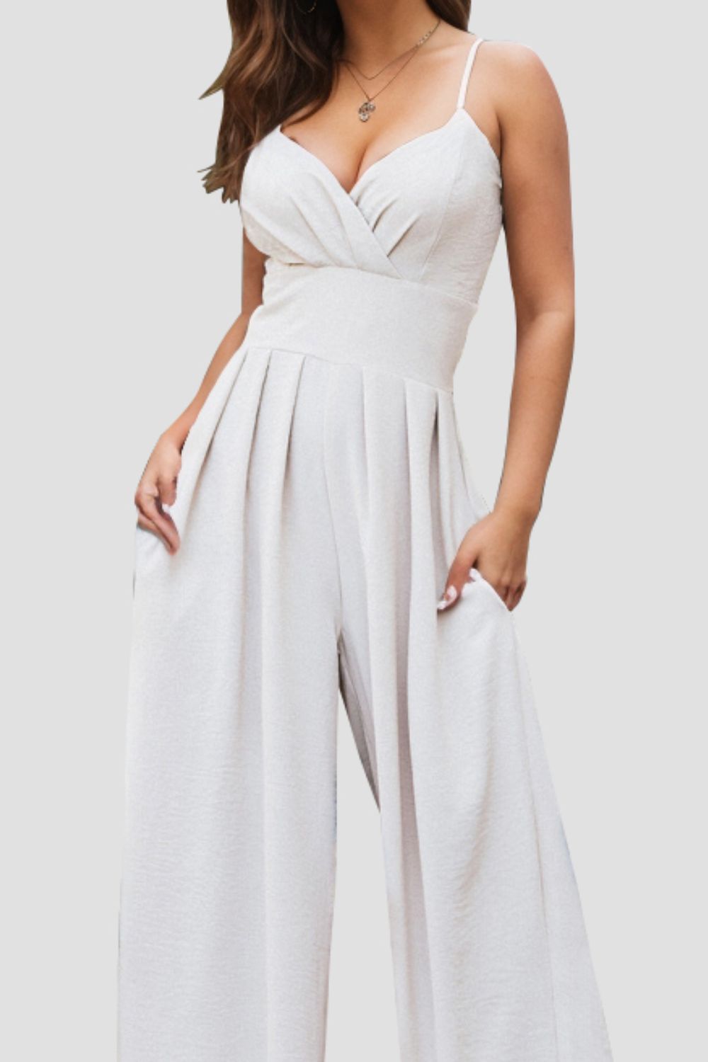 Spaghetti Strap Wide Leg Jumpsuit - The Boutie Shop