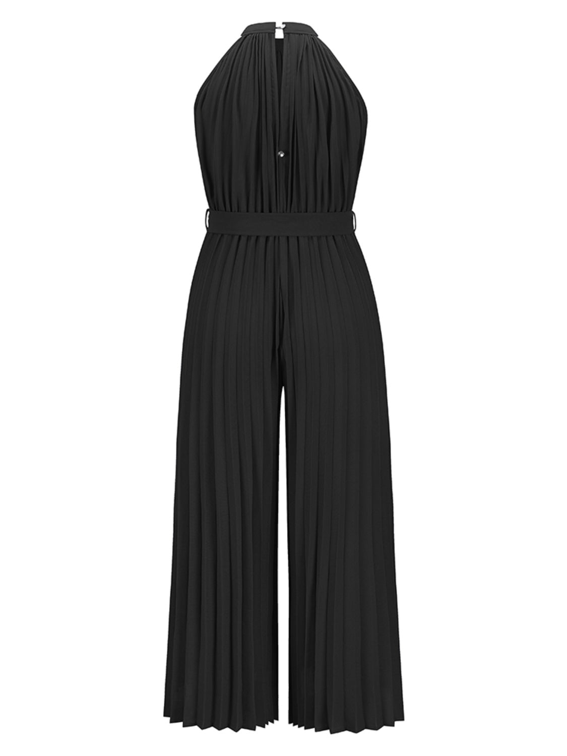 Cutout Tied Pleated Sleeveless Jumpsuit - The Boutie Shop