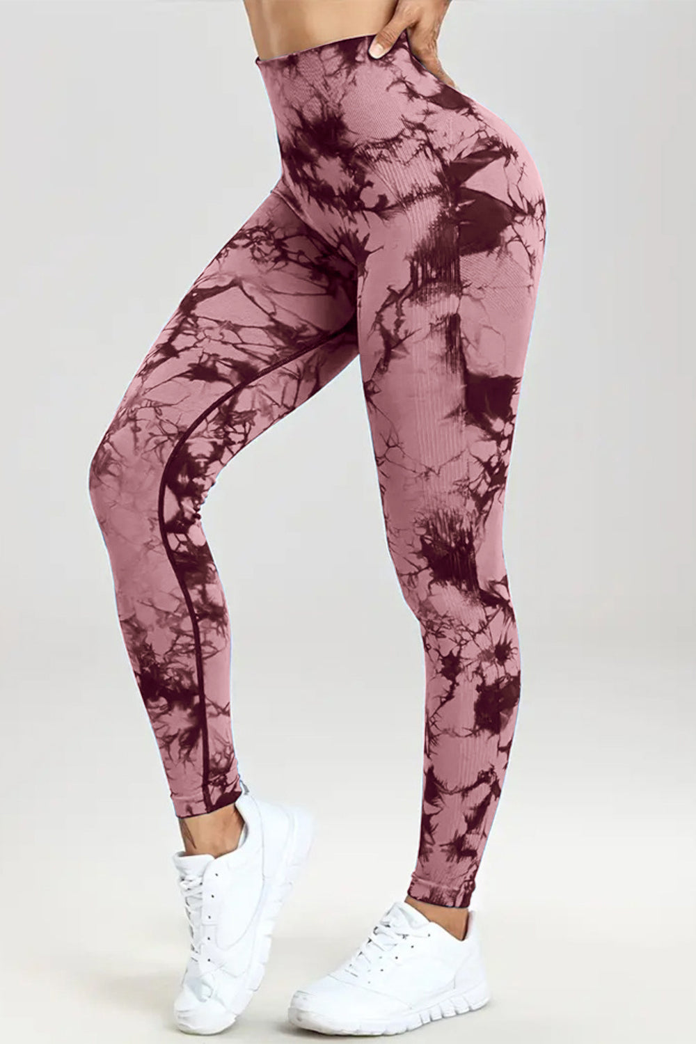 Printed High Waist Active Pants - The Boutie Shop