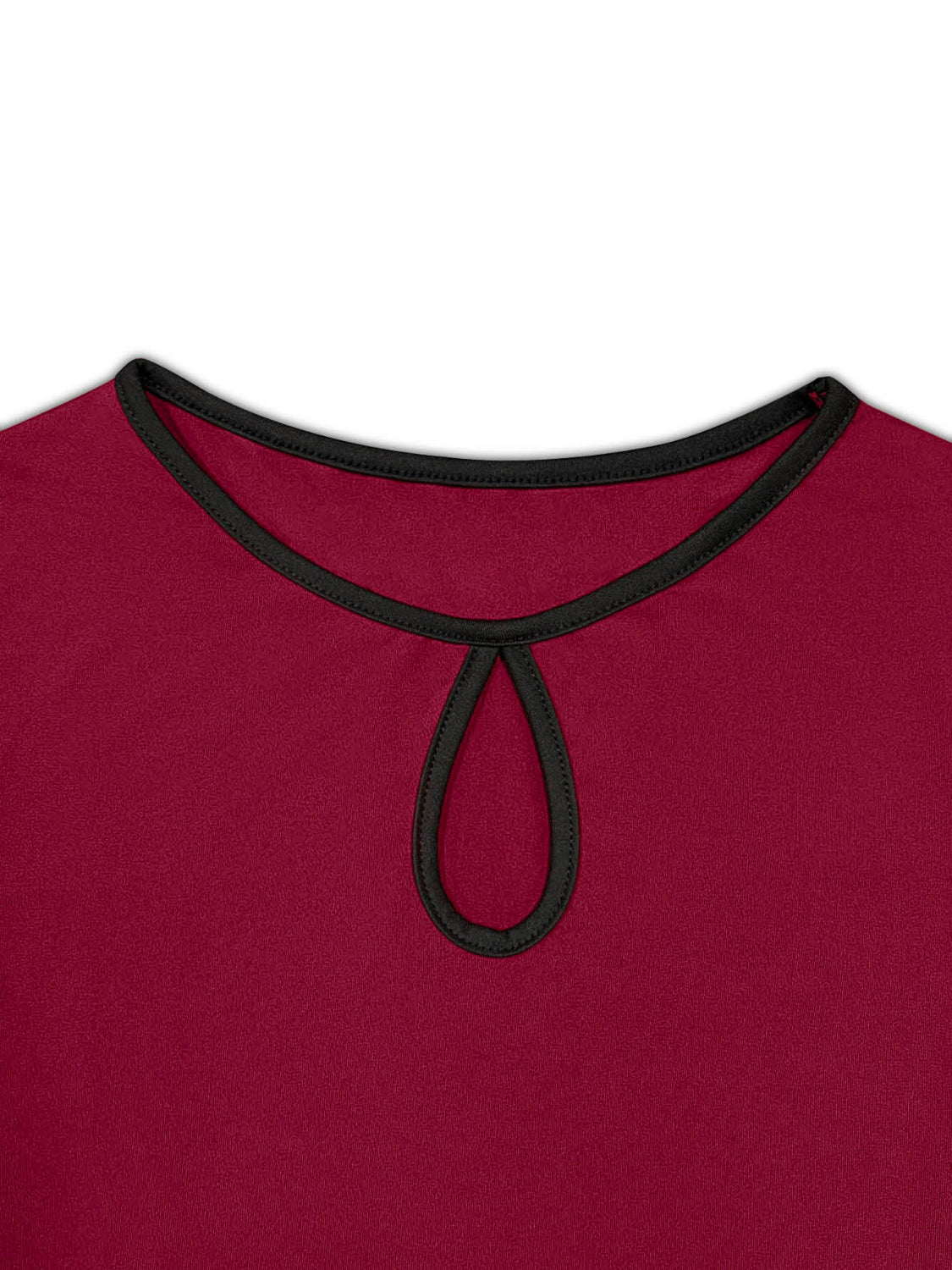 Tied Round Neck Long Sleeve T-Shirt - The Boutie Shop